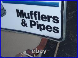 Vintage Original Walker Muffler & Pipes 24 Metal Gasoline & Oil Car Dealer Sign