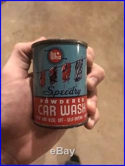 Vintage Original Whiz Car Wash Powder 1940 Ford Motor Oil Can Metal Graphic