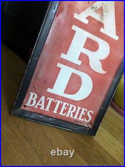 Vintage Original Willard Batteries Advertising Sign Car Gas Oil Display Auto