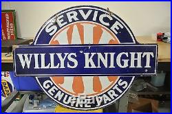 Vintage Original Willys Knight Service Porcelain Sign No Reserve