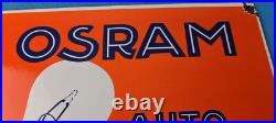 Vintage Osram Porcelain Gas Electric Auto Lampen Gas Service Station Pump Sign