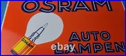 Vintage Osram Porcelain Gas Electric Auto Lampen Gas Service Station Pump Sign
