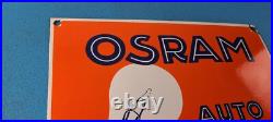 Vintage Osram Porcelain Gas Electric Auto Lampen Gas Service Station Pump Sign