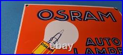 Vintage Osram Porcelain Gas Electric Auto Lampen Gas Service Station Pump Sign