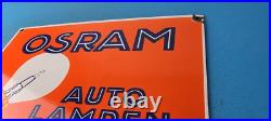 Vintage Osram Porcelain Gas Electric Auto Lampen Gas Service Station Pump Sign