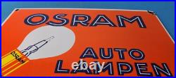 Vintage Osram Porcelain Gas Electric Auto Lampen Gas Service Station Pump Sign