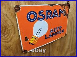 Vintage Osram Porcelain Sign Gas Lighting Signage Auto Lampen Light Bulb Oil