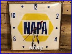 Vintage PAM Clock NAPA Auto Parts Lighted Working Condition