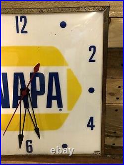 Vintage PAM Clock NAPA Auto Parts Lighted Working Condition