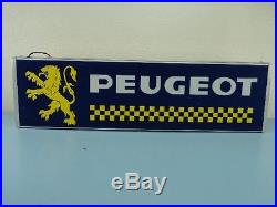 Vintage PEUGEOT Car Bicycle Automobile Advertising Lighted Sign 37 x 10 Essex