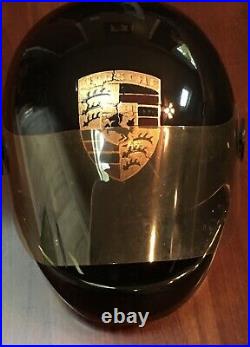 Vintage PORSCHE ceramic racing Helmet Paper Weight Ashtray RARE Collectible