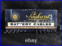 Vintage Packard Battery Cable Display Rack Sign- Advertising Gas Oil Automobile