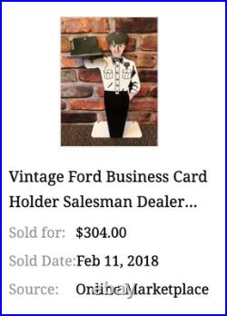 Vintage Packard Car Dealer Salesman Metal Gasoline Oil Business Card Holder Sign