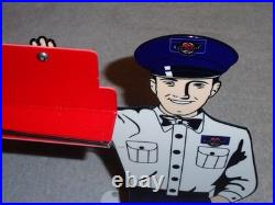 Vintage Packard Car Dealer Salesman Metal Gasoline Oil Business Card Holder Sign