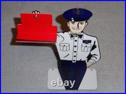 Vintage Packard Car Dealer Salesman Metal Gasoline Oil Business Card Holder Sign