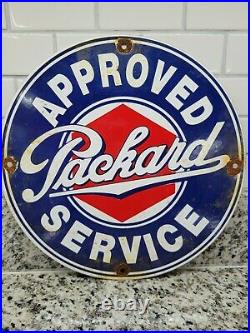 Vintage Packard Porcelain Sign Auto Dealership Gas Oil Sales Authorized Service