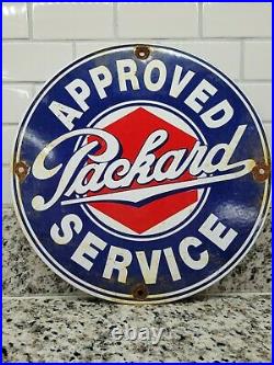 Vintage Packard Porcelain Sign Auto Dealership Gas Oil Sales Authorized Service
