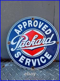 Vintage Packard Porcelain Sign Automobile Car Dealer Approved Service Garage 12