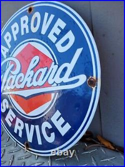 Vintage Packard Porcelain Sign Automobile Car Dealer Approved Service Garage 12