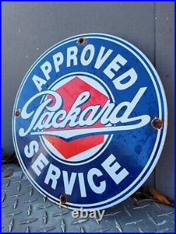 Vintage Packard Porcelain Sign Automobile Car Dealer Service Dealership 12 Gas