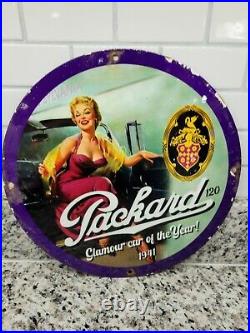 Vintage Packard Porcelain Sign Automobile Dealer Gas Oil Garage Car Truck Auto