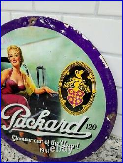 Vintage Packard Porcelain Sign Automobile Dealer Gas Oil Garage Car Truck Auto