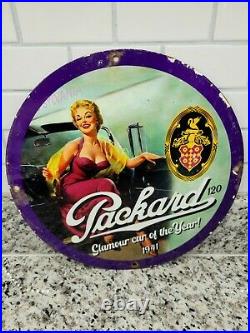 Vintage Packard Porcelain Sign Automobile Dealer Gas Oil Garage Car Truck Auto