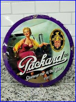 Vintage Packard Porcelain Sign Automobile Dealer Gas Oil Garage Car Truck Auto