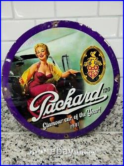 Vintage Packard Porcelain Sign Automobile Dealer Gas Oil Garage Car Truck Auto