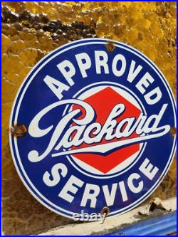 Vintage Packard Porcelain Sign Old Automobile Car Dealer Sales Service Garage