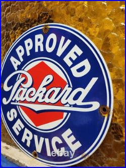 Vintage Packard Porcelain Sign Old Automobile Car Dealer Sales Service Garage