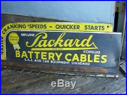 Vintage Packard Sign / Car Auto Battery Cable Original Advertising Metal Sign