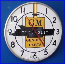 Vintage Pam GM CHEVROLET GENUINE PARTS Lighted Advertising Clock