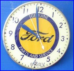 Vintage Pam Lighted Advertising GENUINE FORD PARTS & SERVICE Clock