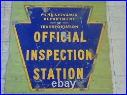 Vintage Pennsylvania Official Inspection SIGN 24x21 Auto Mechanic Garage Shop PA