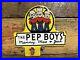 Vintage-Pep-Boys-Porcelain-Sign-Automobile-Parts-Store-Garage-Topper-Gas-Oil-01-ivd