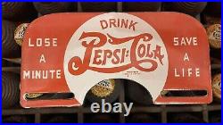 Vintage Pepsi Cola Soda Top Plate Topper Porcelain Sign Car Gas Truck Gasoline