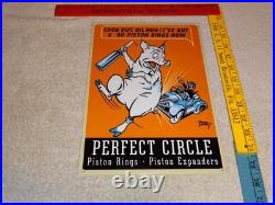 Vintage Perfect Circle Piston Rings & Expanders Pig +car 12 Metal Gasoline Sign Vintage Perfect Circle Piston Rings & Expanders Pig +car 12 Metal Gasoline Sign