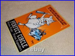 Vintage Perfect Circle Piston Rings & Expanders Pig +car 12 Metal Gasoline Sign