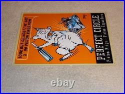 Vintage Perfect Circle Piston Rings & Expanders Pig +car 12 Metal Gasoline Sign