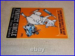 Vintage Perfect Circle Piston Rings & Expanders Pig +car 12 Metal Gasoline Sign