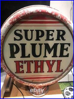 Vintage Petrol Globe Light Original Casing Super Plume Ethyl