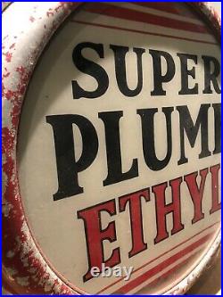 Vintage Petrol Globe Light Original Casing Super Plume Ethyl