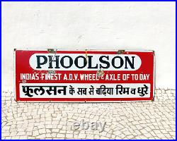 Vintage Phoolson Wheel Axle Advertising Enamel Sign Automobile Collectible EB451