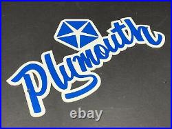 Vintage Plymouth Script 12 Diecut Metal Advertising Car Dealer Gas Oil Sign
