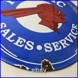 Vintage Pontiac Automobiles Sign Automobilia Man Cave Porcelain Gas Pump Sign