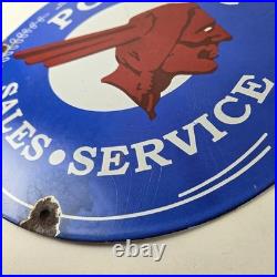 Vintage Pontiac Automobiles Sign Automobilia Man Cave Porcelain Gas Pump Sign