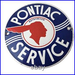 Vintage Pontiac Automobiles Sign Automobilia Porcelain Gas Pump Sign