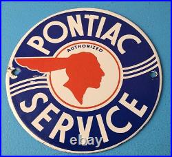 Vintage Pontiac Automobiles Sign Automobilia Porcelain Gas Pump Sign