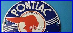 Vintage Pontiac Automobiles Sign Automobilia Porcelain Gas Pump Sign